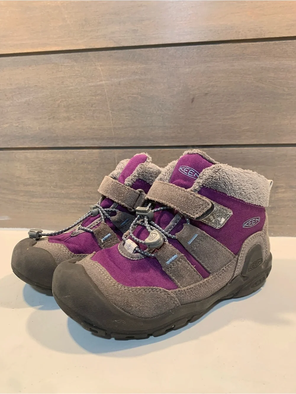 Keen Girls Knoth Chukka Boot Purple Gray Insulated Boot Size 1 Winter Waterproof